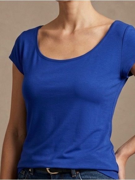 Eileen Fisher Indigo Scoop Neck Top